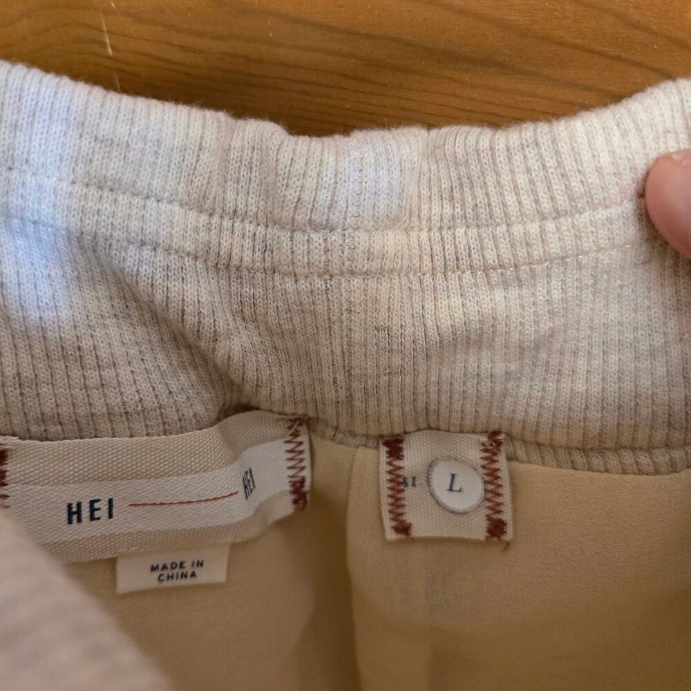 Anthropologie Sequin Pant Trouser Cream Gold Hei Hei Large Holiday NYE Pull On - Picture 5 of 7